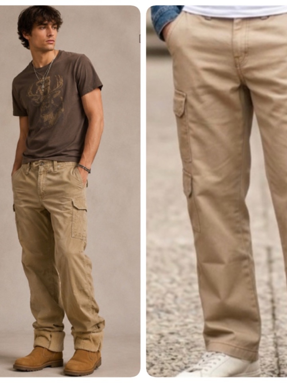 NWOT True Religion Men's Tan Cargo Pants - Classic Utility NEVER WORN